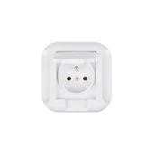 Gniazdka elektryczne - Gniazdo bryzgoszczelne IP44 Topaz białe - miniaturka - grafika 1