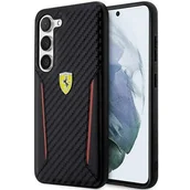 Etui i futerały do telefonów - Ferrari FEHCS23SNPYK S23 S911 czarny/black hardcase Carbon Contrast Edges - miniaturka - grafika 1