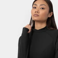 Koszulki sportowe damskie - Damski longsleeve 4F 4FAW22TLONF110 - czarna - miniaturka - grafika 1