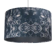 Lampy stojące - Granatowa lampa wisząca z abażurem w kwiaty - 3X S394 Mimi - miniaturka - grafika 1