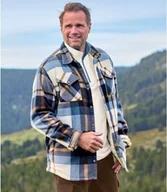 Kurtki męskie - Wierzchnia, polarowa koszula z podszewką z kożuszka sherpa Mężczyzna Atlas For Men - Kolor : Krata - Rozmiar : 4XL - miniaturka - grafika 1