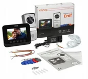 Wideodomofony - Zestaw wideodomofonowy bezsłuchawkowy, kolor, 4,3  LCD,  z czytnikiem breloków zbliżeniowych, czarny, ENIF RFID VDP-62 - miniaturka - grafika 1