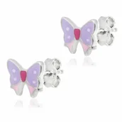 Biżuteria dla dzieci - Srebrne Kolczyki 925 Kokardki Grawer - miniaturka - grafika 1