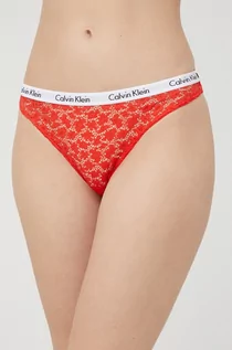 Majtki damskie - Calvin Klein Underwear Underwear figi (3-pack) kolor czerwony z koronki - grafika 1