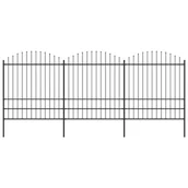 Ogrodzenia - vidaxl Panele ogrodzeniowe z grotami, stal, (1,75-2) x 5,1 m, czarne - miniaturka - grafika 1