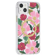 Etui i futerały do telefonów - Rifle Paper Clear MagSafe - Etui iPhone 14 Plus zdobione złotem (Rose Garden) - miniaturka - grafika 1