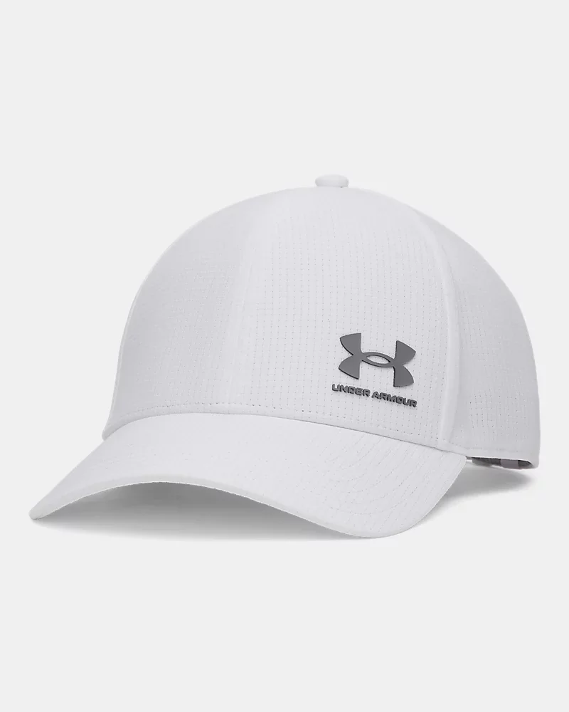 Czapka z daszkiem regulowana męska biała Under Armour UA Armourevent M AV LOW ADJ