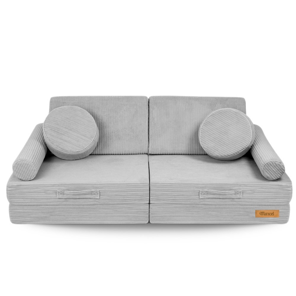 Modułowa sofa piankowa Flumi dla dzieci do zabawy - szary sztruks