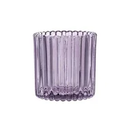 Świeczniki - Świecznik szklany 7,5 x 7,5 x 7,5 cm fioletowy - miniaturka - grafika 1