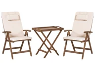 Meble ogrodowe - Zestaw mebli balkonowych AMANTEA PREMIUM Drewno akacjowe Jasnobeżowy - miniaturka - grafika 1