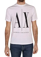 Koszulki męskie - Armani Exchange T-shirt męski, biały, S - miniaturka - grafika 1