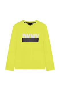 Bluzki dla chłopców - Dkny longsleeve bawełniany dziecięcy kolor zielony z nadrukiem - DKNY - grafika 1