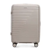 Walizki - Walizka średnia z polipropylenu z błyszczącymi paskami - miniaturka - grafika 1