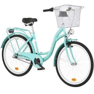 Rower miejski DAWSTAR Citybike S3B 26 cali damski Lazurowy + Koszyk na rower VÖGEL VKS-102WH Stalowy - Rowery - miniaturka - grafika 1