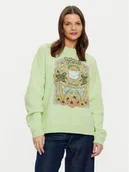 Bluzy damskie - Roxy Bluza Lineup ERJFT04864 Zielony Relaxed Fit - miniaturka - grafika 1