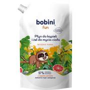 Kosmetyki kąpielowe dla dzieci - BOBINI Fun Płyn do kąpieli i żel do mycia - o zapachu cytrusów - Wysoka piana REFILL 500 ml - miniaturka - grafika 1