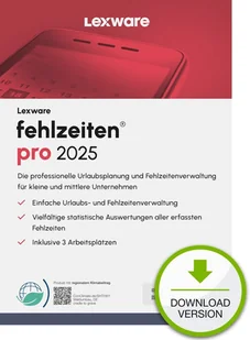 Lexware fehlzeiten pro 2025 "unbegrenzte Laufzeit" Download Zarządzanie liśćmi 09174-2038 09174-2038 - Programy finansowe i kadrowe - miniaturka - grafika 1