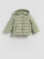 Kombinezony dla dzieci - Reserved - Pikowana kurtka z kapturem - jasnozielony - miniaturka - grafika 1