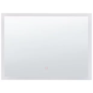 Beliani Lustro ścienne LED 60 x 80 cm srebrne ADOUR - Lustra - miniaturka - grafika 1