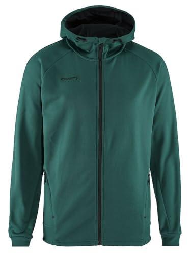 Craft ADV Unify FZ Hood, męska kurtka z kapturem, rozmiar S, opal, poliester z recyklingu, ergonomiczne, elastyczne dopasowanie, kaptur ze sznurkiem ściągającym, 2 kieszenie, bluza z kapturem, męska