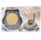 Prace ręczne dla dzieci - ZESTAW GARNCARSKI DLA DZIECI KOŁO GARNCARSKIE NA BATERIE GLINA FARBY PĘDZLE - miniaturka - grafika 1