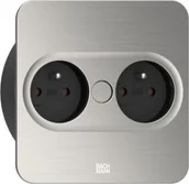 Gniazdka elektryczne - Bachmann BACHMANN TWIST 2 2xUTE 2.0m AEH kątowa o wyglądzie stali nierdzewnej - miniaturka - grafika 1