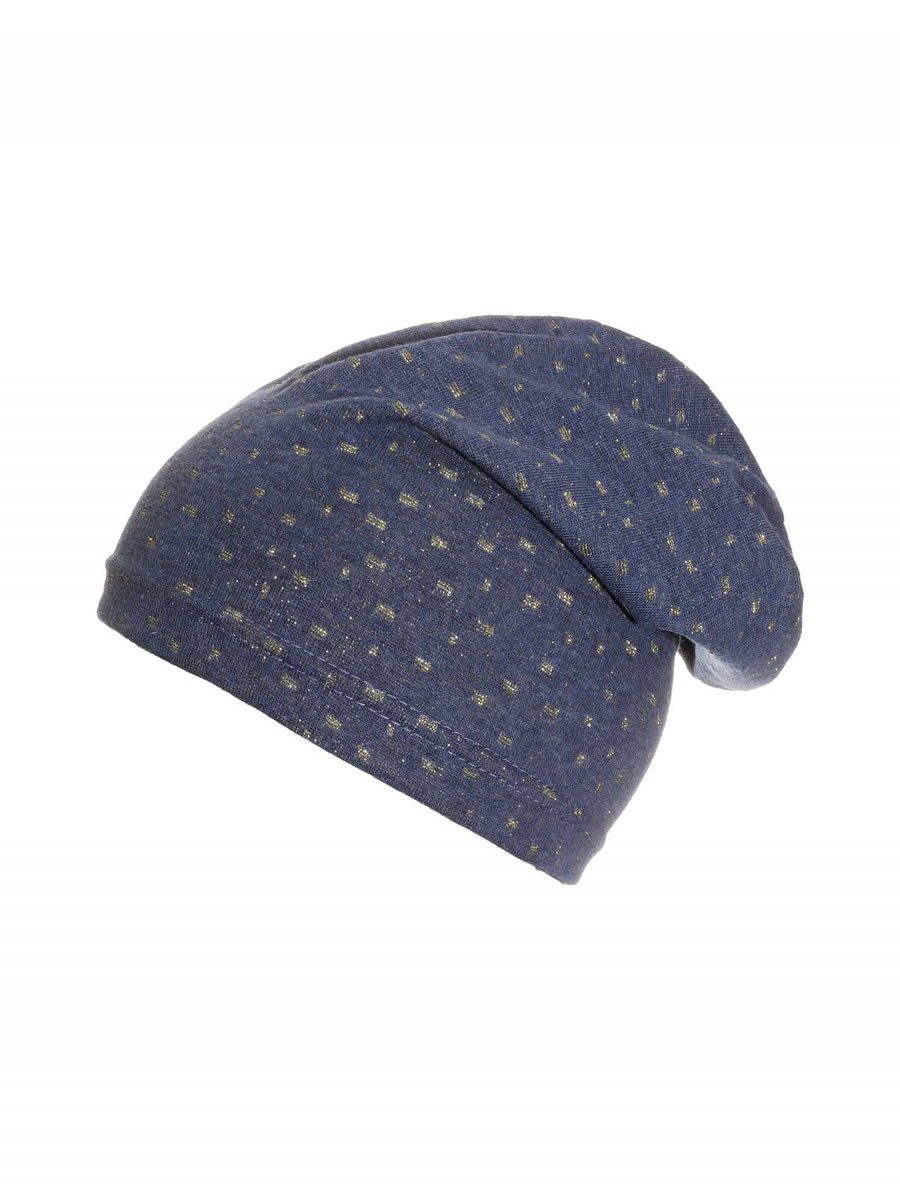 Dziewczęca czapka z świecącymi wzorkami granatowa Ambra r.52/56