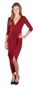 Sukienki - John Zack KARDASHIAN STYLE Burgundowa dopasowana sukienka S - miniaturka - grafika 1