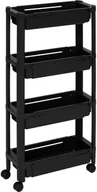Wózki kuchenne - Wąski wózek kuchenny na kółkach SIMPLE, plastikowy, 37,6 - 60 x 15 x 78,5 cm - miniaturka - grafika 1
