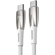 Kable USB - Baseus Glimmer Series kabel z szybkim ładowaniem USB-C 480Mb/s PD 100W 2m biały - miniaturka - grafika 1