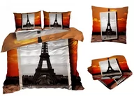 Pościel - Pościel satyna bawełniana 160x200cm WIEŻA EIFFLA  z prześcieradłem 3D - miniaturka - grafika 1