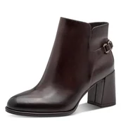 Botki damskie - Tamaris Damskie botki na obcasie 1-25346-45, mahogany, 35 EU, maho?, 35 EU - miniaturka - grafika 1