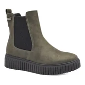 Botki damskie - Jana Damskie botki bez obcasa, odporne na działanie wody, wegańskie, oliwkowy, 39 EU - miniaturka - grafika 1