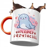 Kubki - Kubek Pomarańczowy z Foką Foczką Foczunią Prezent z Nadrukiem ze Zdjęciem + Opakowanie na prezent (wzór 04) - miniaturka - grafika 1