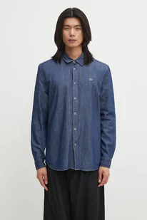 Lacoste koszula bawełniana jeansowa męska kolor niebieski regular z kołnierzykiem klasycznym CH9084 - Koszule męskie - miniaturka - grafika 1