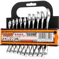 Klucze i nasadki - Corona Klucze płasko-oczkowe krótkie komplet 10 sztuk 10-19 mm C6390 C6390 - miniaturka - grafika 1