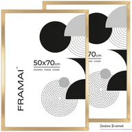 Ramki na zdjęcia - Zestaw 2 złotych ramek 50x70 cm – elegancki design - miniaturka - grafika 1