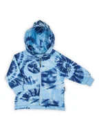 Bluzy dla chłopców - Chłopięca bluza dresowa z kapturem niebieska Nicol,r.98 - miniaturka - grafika 1