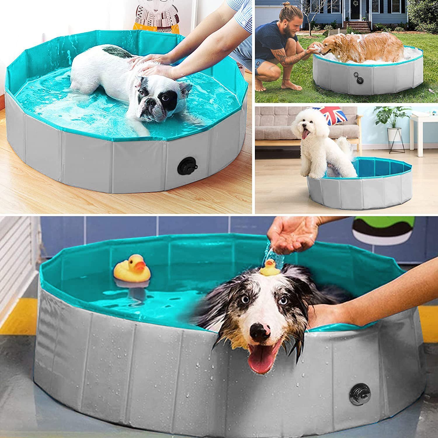 L82A1 DUŻY SKŁADANY BASEN KOJEC DLA PSÓW XXL