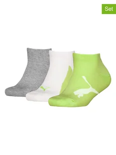 Puma Skarpety (3 pary) w kolorze zielono-szaro-białym - Skarpetki damskie - miniaturka - grafika 1