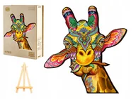 Puzzle - PUZZLE DREWNIANE DLA DOROSŁYCH DUŻE 242 ELEMENTY ŻYRAFA DREWNIANE PUDEŁKO - miniaturka - grafika 1