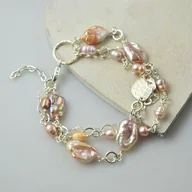 Bransoletki - Perły w srebrze - bransoletka - miniaturka - grafika 1