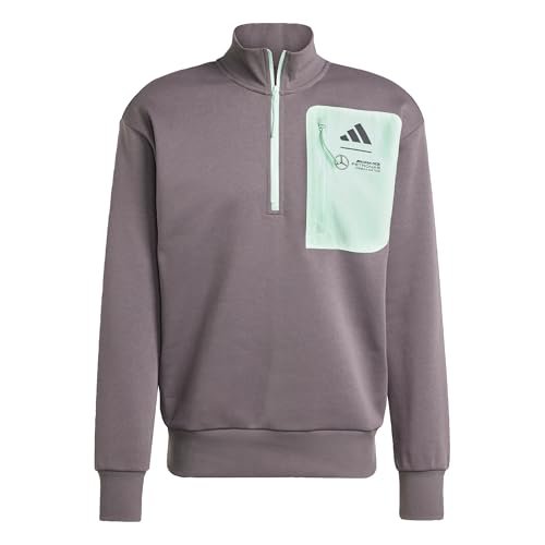 adidas Mężczyźni MERCEDES - AMG PETRONAS FORMULA ONE TEAM PREMIUM WOVEN FLEECE TOP MEN, grey strata/frozen green, XXL