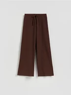 Spodnie damskie - Reserved - Strukturalne spodnie - brązowy - miniaturka - grafika 1