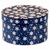 Opakowania i torebki na prezenty - Pudełko prezentowe, Holly Jolly, okrągłe, pierniczki, S, 7,5x11 cm - miniaturka - grafika 1