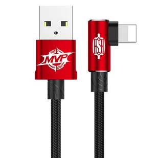 Baseus Kabel USB  Kabel Baseus MVP kątowy IPHONE 2A 1m czerwony CALMVP-09 BRA008196 - Kable komputerowe i do monitorów - miniaturka - grafika 1