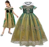 Stroje karnawałowe - Przebranie Strój Sukienka Anna Kraina Lodu 140/146, Hopki - miniaturka - grafika 1