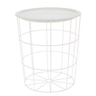 HowHomely Druciany stolik kawowy biały 40 cm HZ1200280 - Ławy i stoliki kawowe - miniaturka - grafika 1