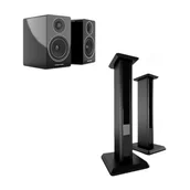 Głośniki i kolumny - Acoustic Energy AE300 głośnik podstawkowy + Stand stojak (komplet) czarny - miniaturka - grafika 1