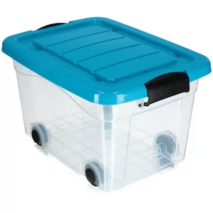 Plastikowy pojemnik na kółkach Vado 20L, niebieski - Pudła i pojemniki do przechowywania - miniaturka - grafika 1